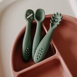 Petite&Mars Silikonske žličke za učenje 3 kosi 6 m+ Take&Match, Velvet Latte | Shoptok.si