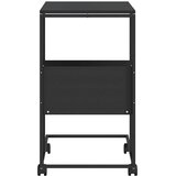  Bočni stolić s kotačima crni 55x36x63,5 cm konstruirano drvo | shoptok.hr