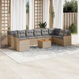 vidaXL 11-dijelni set vrtnih sofa od poliratana s jastucima bež | shoptok.hr