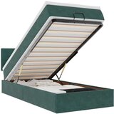 vidaXL Otomanski posteljni okvir z vzmetnico zelen 90x200 cm žamet | Shoptok.si