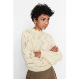 Trendyol Ecru Openwork Knitwear Sweater Cene