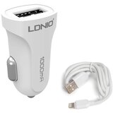  Auto punjac LDNIO 2.4A sa iPhone Lightning kablom beli Cene