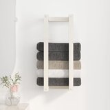  Stalak za ručnike bijeli 23 x 18 x 60 cm od masivne borovine | shoptok.hr