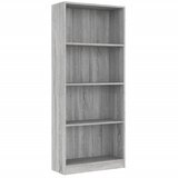 Maison Chic Knjižna omara - Knjižni regal 4-nadstropna siva sonoma 60x24x142 cm inžen. les, (21725371) Cene