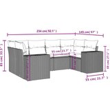  6-dijelni set vrtnih sofa od poliratana s jastucima smeđi | shoptok.hr