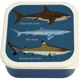 REX International Temno modre otroška posoda za malico v kompletu 3 ks Sharks – | Shoptok.si