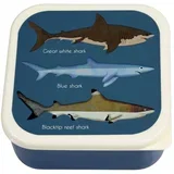 Temno modre otroška posoda za malico v kompletu 3 ks Sharks –