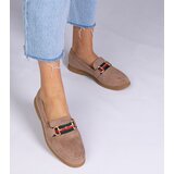 D/CEO marka niezdefiniowana Brown suede loafers with gold decoration Daliana | shoptok.hr