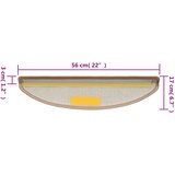  Prostirke za stepenice 10 kom 56x17x3 cm svijetlosmeđe poluokrugle | shoptok.hr