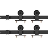 vidaXL Komplet opreme za drsna vrata 2 kosa 183 cm jeklo črne barve | Shoptok.si