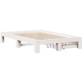vidaXL Posteljni okvir brez vzmetnice bel 120x200 cm trdna borovina | Shoptok.si