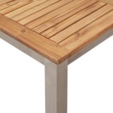 vidaXL Set za blagovanje u vrtu od 5 dijelova od masivnog bagremovog drveta, Vanjski blagovački stol 180x90x75 cm od masivnog bagremovog drveta, Stacking vrtne stolice 4 kom masivno bagremovo drvo i čelik | shoptok.hr