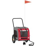 vidaXL crvena kolica za ljubimce Crvena Poliester, Metal 124 x 53 x 53 cm Cijene