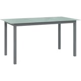 vidaXL Vrtna jedilna garnitura 7-delna aluminij srebrna in črna | Shoptok.si