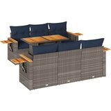 vidaXL Vrtna garnitura - 7-dijelni set vrtnih sofa sivi od poliratana - Siva 1 | shoptok.hr