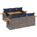 vidaXL Vrtna sedežna garnitura 7-delna z blazinami siv poli ratan, (22016197) | Shoptok.si