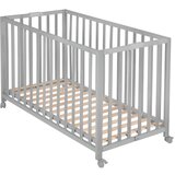 Roba Siva zložljiva otroška posteljica na koleščkih 60x120 cm Fold up – Cene