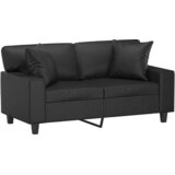  Dvosjed s ukrasnim jastucima crni 120 cm od umjetne kože | shoptok.hr