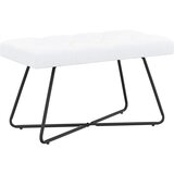  Klupa s gumbastim tkanjem Bijela 80 x 40 x 46 cm Tkanina | Eponuda.com