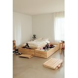 Karup Design Bračni krevet od masivnog bora s prostorom za odlaganje s podnicom 160x200 cm u prirodnoj boji Basement Bed – | shoptok.hr