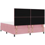  LED Box Spring Krevet Ružičasta 180 x 200 cm Baršun | shoptok.hr