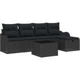  Sjedeća garnitura za vrt 6 kom. Poli ratan Smeđa 55 x 55 x 37 cm | shoptok.hr