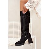 Boto Insulated Women's Heeled Boots With Stitching Black Alessara | ePonuda.com