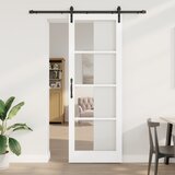 vidaXL drsna vrata s kompletom, notranja vrata s steklom 'ORKDAL'bela 83x232x4 cm Cene