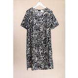 Fenzy Plus Size Obleka S Potiskom, Črna | Shoptok.si