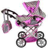 Kolica za lutke + torba 2u1 Stars - sivi | shoptok.hr