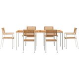  Vrtni set za objed 7 kom. Masivni teak drvo i nehrđajući čelik | shoptok.hr