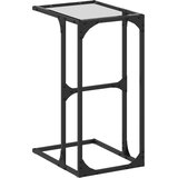  Bočni stolić s prozirnim staklom 40 x 30 x 61,5 cm čelični | Eponuda.com
