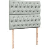 vidaXL Otomanski posteljni okvir z vzmetnicami siv 120x200cm žamet | Shoptok.si