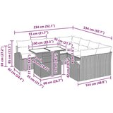  Set od 9 dijelova vrtne sofe s jastučićima smeđi poli ratan | shoptok.hr