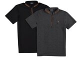 Dewberry muška majica T8571 zippered dark black | ePonuda.com