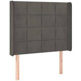 vidaXL Vzglavje z ušesi temno sivo 93x16x118/128 cm žamet, (20792929) Cene