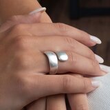  Široki glatki prsten, srebrne boje | shoptok.hr
