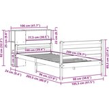 vidaXL Knjižna postelja brez vzmetnice bela 100x200 cm trdna borovina | Shoptok.si