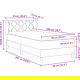 vidaXL Postelja s vzmetnico Črna 90x200 cm Žamet | Shoptok.si