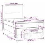  Krevet box spring s madracem tamnosivi 120 x 190 cm tkanina | shoptok.hr