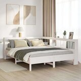  Posteljni okvir brez vzmetnice bela 135x190 cm trdna borovina | Shoptok.si
