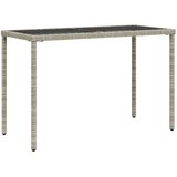 Vrtni stol sa staklenom pločom sivi 115x54x74 cm od poliratana | Eponuda.com