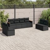 Maison Chic Seti vrtnega pohištva - Vrtna garnitura - Vrtni pohištvo set 8-delna z blazinami črn poli ratan, (21800837) | Shoptok.si