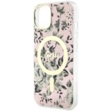  originalni guess ovitek flowers GUHMP14SHCFWSP z magsafe za iphone 14 6.1 - roza | Shoptok.si