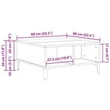  Klubska miza Stari les 60x60x30 cm Izdelan les, (22048578) | Shoptok.si