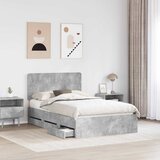  Krevetna konstrukcija s ladicama Betonski sivi 135 x 190 cm | shoptok.hr