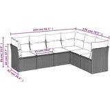  6-dijelni set vrtnih sofa od poliratana s jastucima svjetlosivi | shoptok.hr