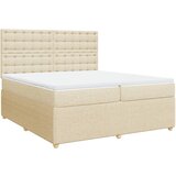 vidaXL Krevet s oprugama i madracem krem 200 x 200 cm od tkanine | shoptok.hr