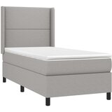  Krevet box spring s madracem LED svjetlosivi 90x200 cm tkanina | shoptok.hr