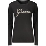Guess Jeans ženski pulover s cirkonima i perlicama crni Cijene